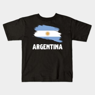 Argentina Flag Distressed Kids T-Shirt